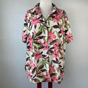 Covington Two Piece Matching Button Down Shirt & Matching Tank Top Size 20-22